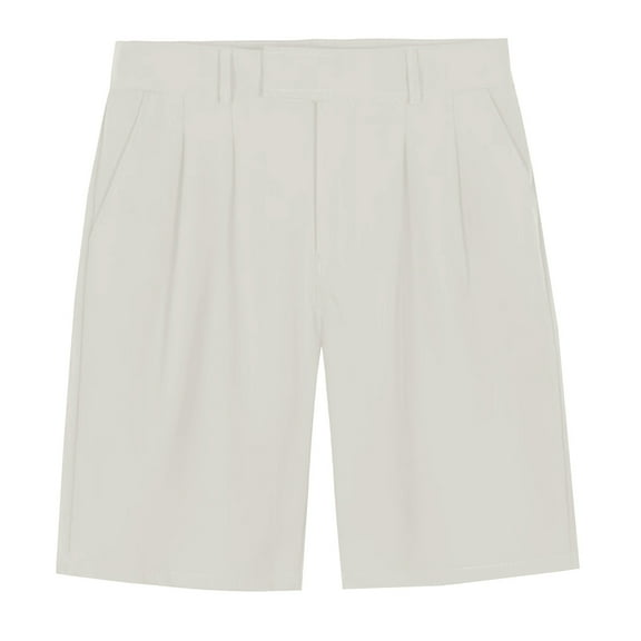 OSOLU Solid Color Men's Cozy Summer Shorts Comfortable Breathable Slim Fit Dress Chino Shorts For Business Leisure Outdoor Activities Everyday Comfort Versatile Bottoms