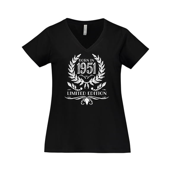 Inktastic Born in 1951 Limited Edition Women's Plus Size V-Neck T-Shirt