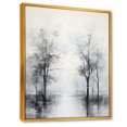 thumbnail image 2 of Designart "Enigmatic Forest In Monochrome I" Tree Monochrome Floater Framed Wall Art Living Room, 2 of 5
