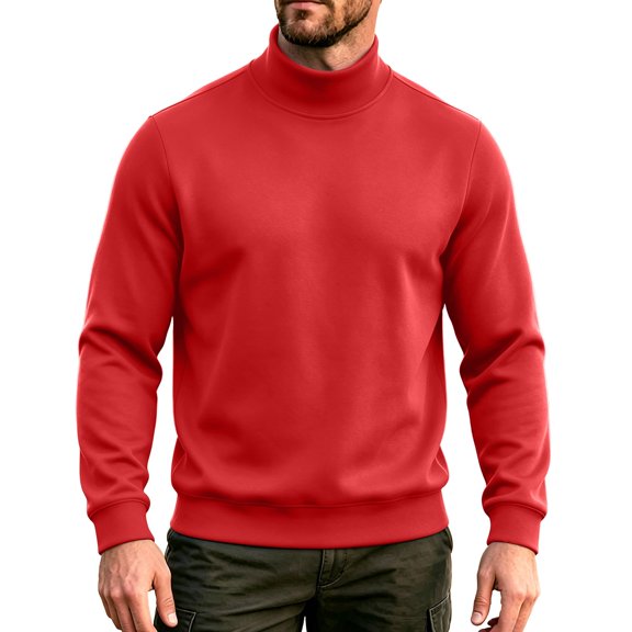 Horkkom Mock Neck Sweatshirt Plain Pullover Fall Outfits Sweatshirt Casual Trendy Sweatshirt S