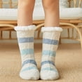 thumbnail image 2 of Womens Winter Stripe Super Soft Warm Cozy Fuzzy Fleece-lined Sock, 2 of 9