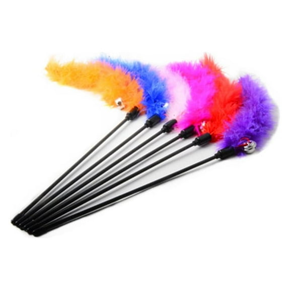 SPRING PARK Cat Kitten Pet Teaser Wire with Bell Interactive Stick Toy Plastic Chaser Wand