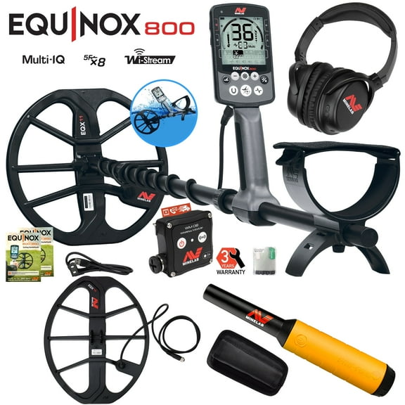 Minelab Equinox 800 Metal Detector with 15" Coil and Pro-Find 20 Pinpointer