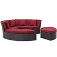 thumbnail image 3 of Convene Circular Outdoor Patio Daybed Set in Espresso Red, 3 of 7