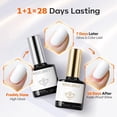 thumbnail image 5 of modelones Gel Top Coat Base Coat and White Gel Nail Polish 3 Pcs No Wipe Spring Gel Polish Set, Soak Off Nail Lamp Acid Free No Wipe Clear Base Top Gel Nail Polish Art Manicure Gifts for Women, 5 of 9
