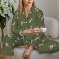thumbnail image 6 of Kdxio Birds Wild Ducks Women's Pajama Sets Long Sleeve Button Down Sleepwear Nightwear Soft Pjs Lounge Sets-X-Large, 6 of 7