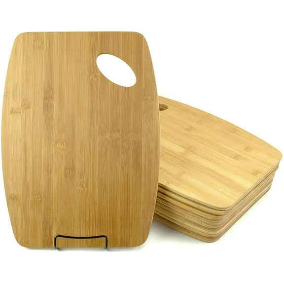 12pc Bulk 15X11" Round Edge Plain Bamboo Cutting Board | For Customized Engraving Gifts | Wholesale Premium Plain Board