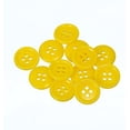 thumbnail image 1 of Mibo 12pcs Round Melamine Buttons with Rim - 24L(15mm) - 4 Hole - Yellow, 1 of 2
