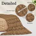 thumbnail image 3 of Vintage Rattan Pillow Covers 12"x20", Minimalist Abstract Wicker Texture Brown Soft Brushed Microfiber Breathable Throw Pillow Covers, Pillowcase with Zipper for Couch Sofa Bedroom Living Room, 3 of 9