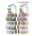 thumbnail image 5 of LAIQIEN 12Roll Flower Decorative Tape 15mmX2M for Art Craft Scrapbooking Journal Album, 5 of 13