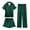 Green, variant on Cethrio Girls' Pajama Sets, Short Sleeve Casual 3-piece Lapel Collar Girls' Sleepwear Beige Size 7-8