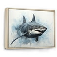 thumbnail image 2 of Designart "Blue Toned Shark Simplicity I" Shark Floater Framed Wall Art Prints, 2 of 5