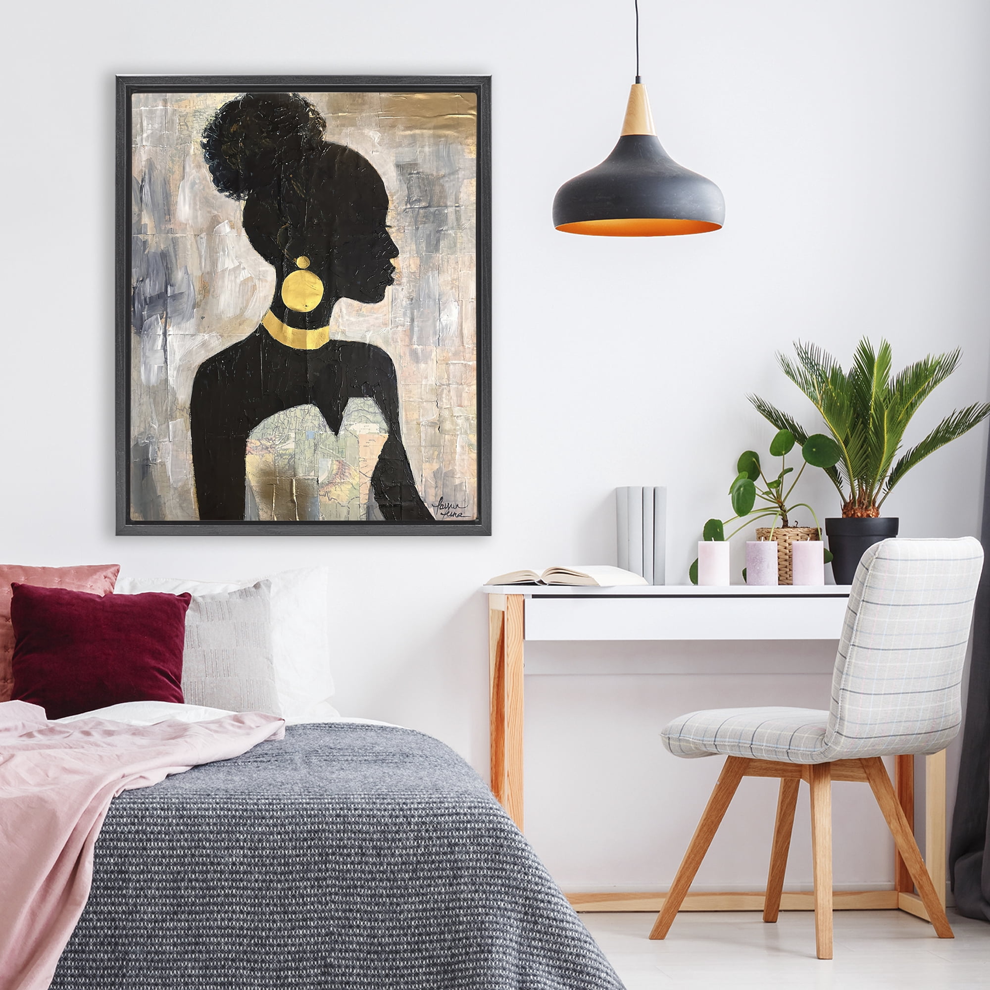 Stupell Industries Elegant Fashion Silhouette Black Framed Floater Canvas Wall Art, design by Lauren Luna
