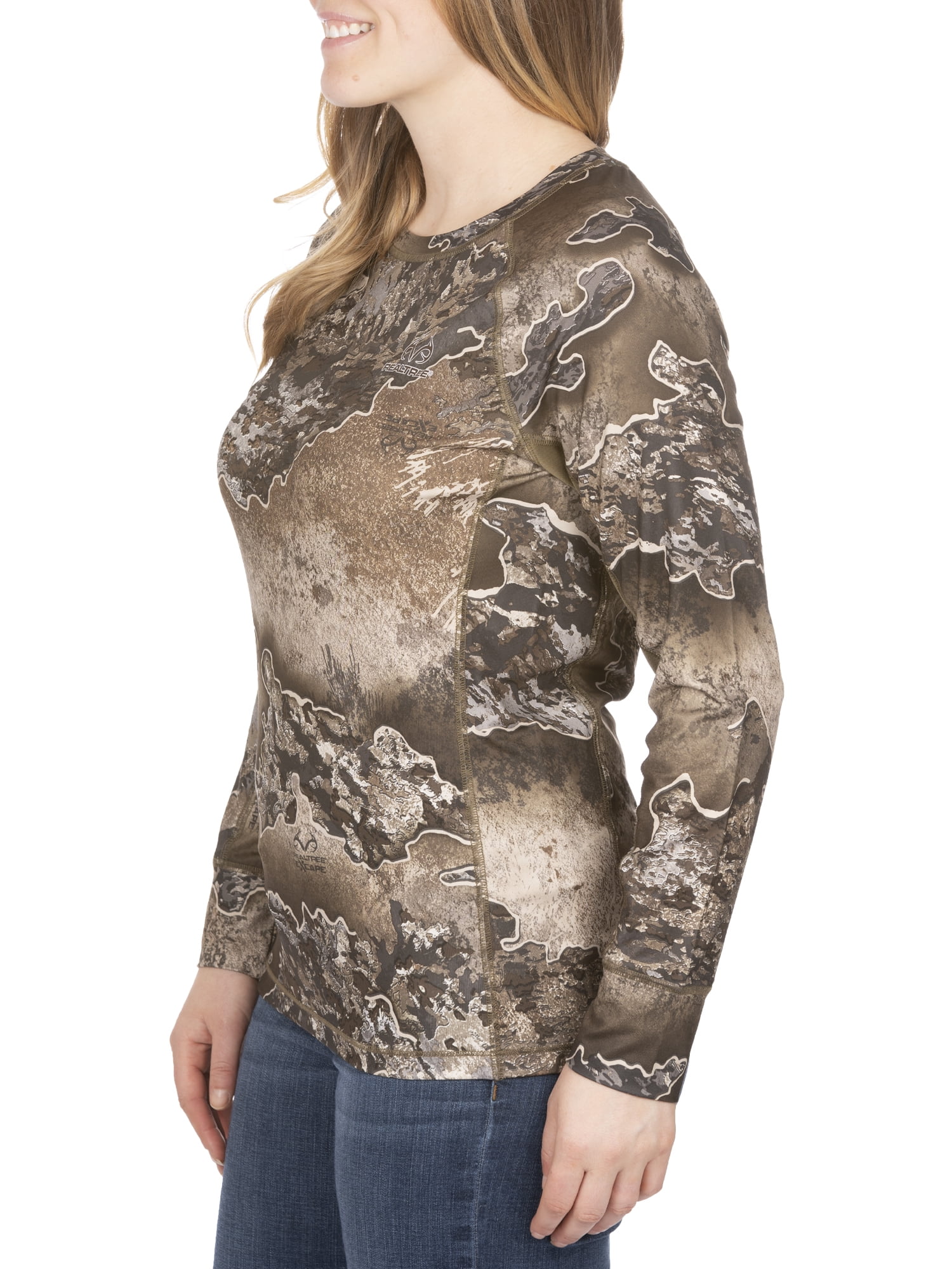 Realtree Womens Edge Guide Series Performance Long Sleeve Tee, Women's, Size: Medium, Orange