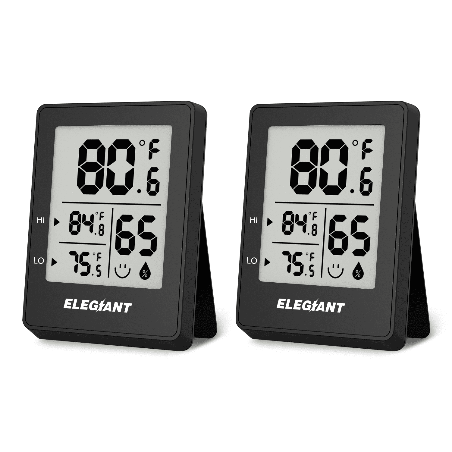 Humidity Meter with Portable Digital Temp Hygrometer for Home, Humidity Gauge DOQAUS Room Thermometer Indoor Thermometer Black