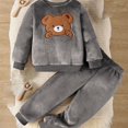 thumbnail image 2 of ITSAME Baby Boys Girls 2 Piece Fleece Outfit Cartoon Print Crewneck Pullover and Jogger Pants Warm Loungewear Set Size 9M, 2 of 6
