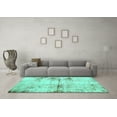 thumbnail image 3 of Ahgly Company Indoor Rectangle Abstract Turquoise Blue Modern Area Rugs, 2' x 4', 3 of 4