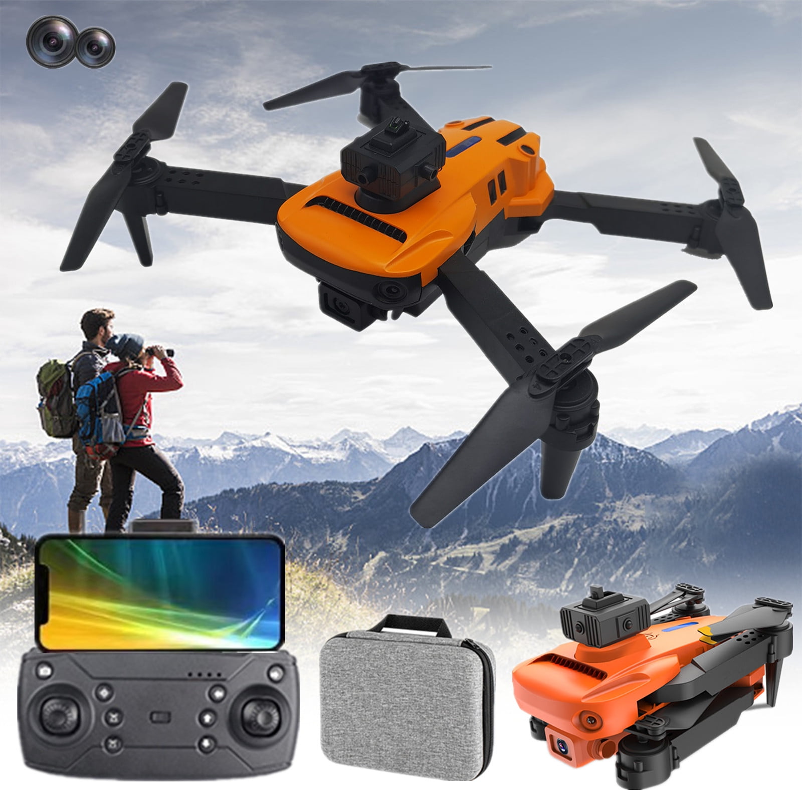 ESULOMP Drone with 1080P Dual HD FPV Camera Remote Control Toys Gifts for Boys Girls with Altitude Hold Headless Mode Start Speed Adjustment
