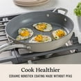 thumbnail image 4 of Calphalon Premier Ceramic Nonstick 12" Frying Pan with Lid, Mushroom Grey, 4 of 6