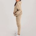thumbnail image 4 of Sudadera Conjunto de chándal de 2 piezas para mujer, ropa deportiva informal de Color sólido para otoño e invierno Cgtredaw Caqui T XXL para Mujer, 4 of 5