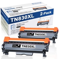 TN830XL 2 Pack Toner Cartridge for TN830XL TN830 High Yield Compatible for Brother DCP-L2640DW HL-L2460DW HL-L2480DW HL-L2400D HL-L2405W MFC-L2820DW Printer （Black）