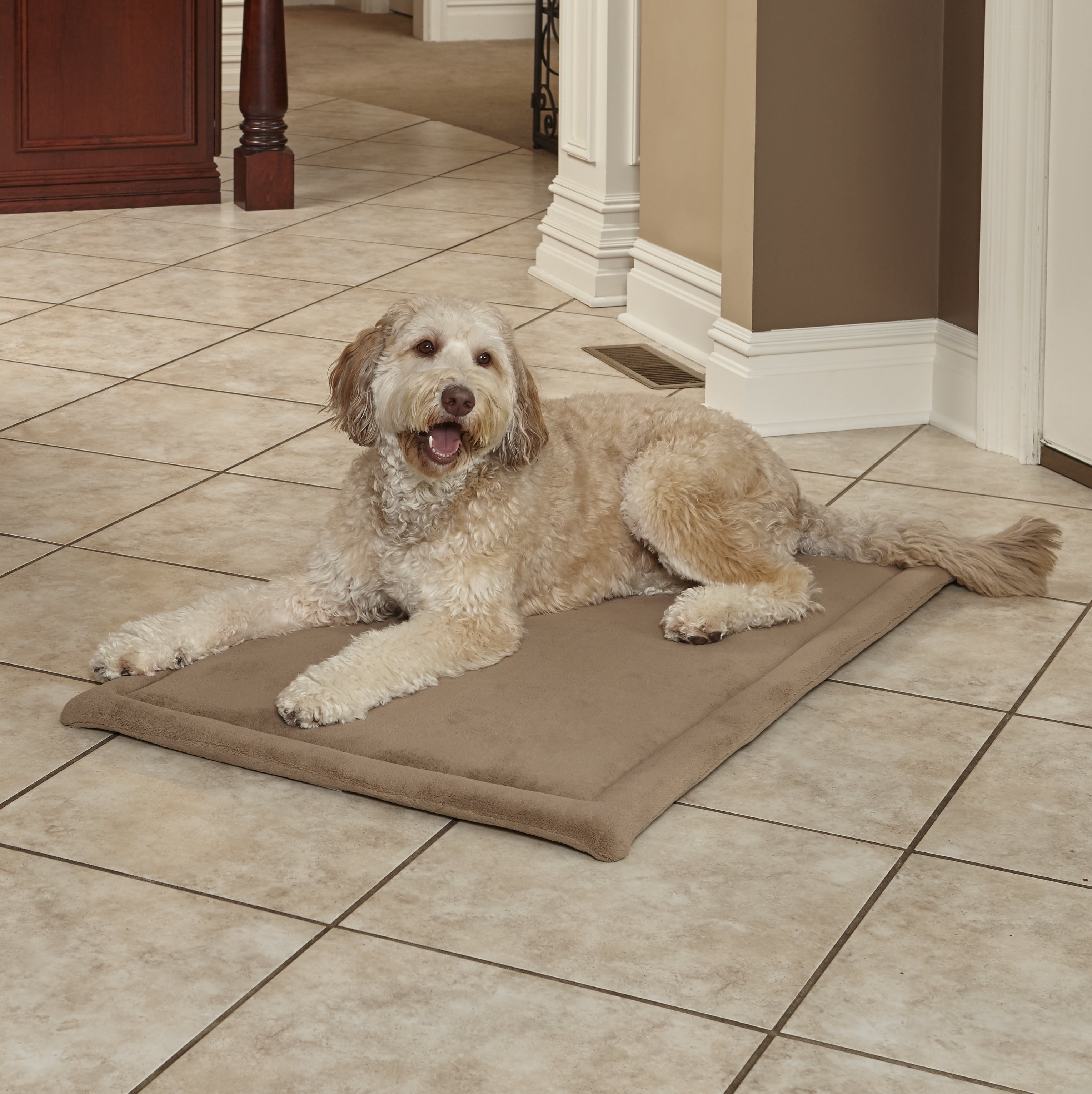 Quiet Time Taupe Micro Terry Pet Bed, 54"