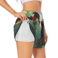 thumbnail image 2 of Haiem Flying Parrots In Jungle Women's 2 in 1 Running Shorts - Lightweight Athletic Workout Gym Yoga Breathable Sports Shorts Liner with Phone Pockets-XX-Large, 2 of 9