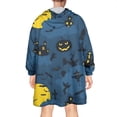 thumbnail image 2 of Wearable Oversized Blanket,Halloween Moonlit Scene Pattern Wearable Blanket Hoodie for Adults,Cozy Hooded Blankets with Super Pockets,Super Warm Fuzzy Pullover for Women & Men, 2 of 6