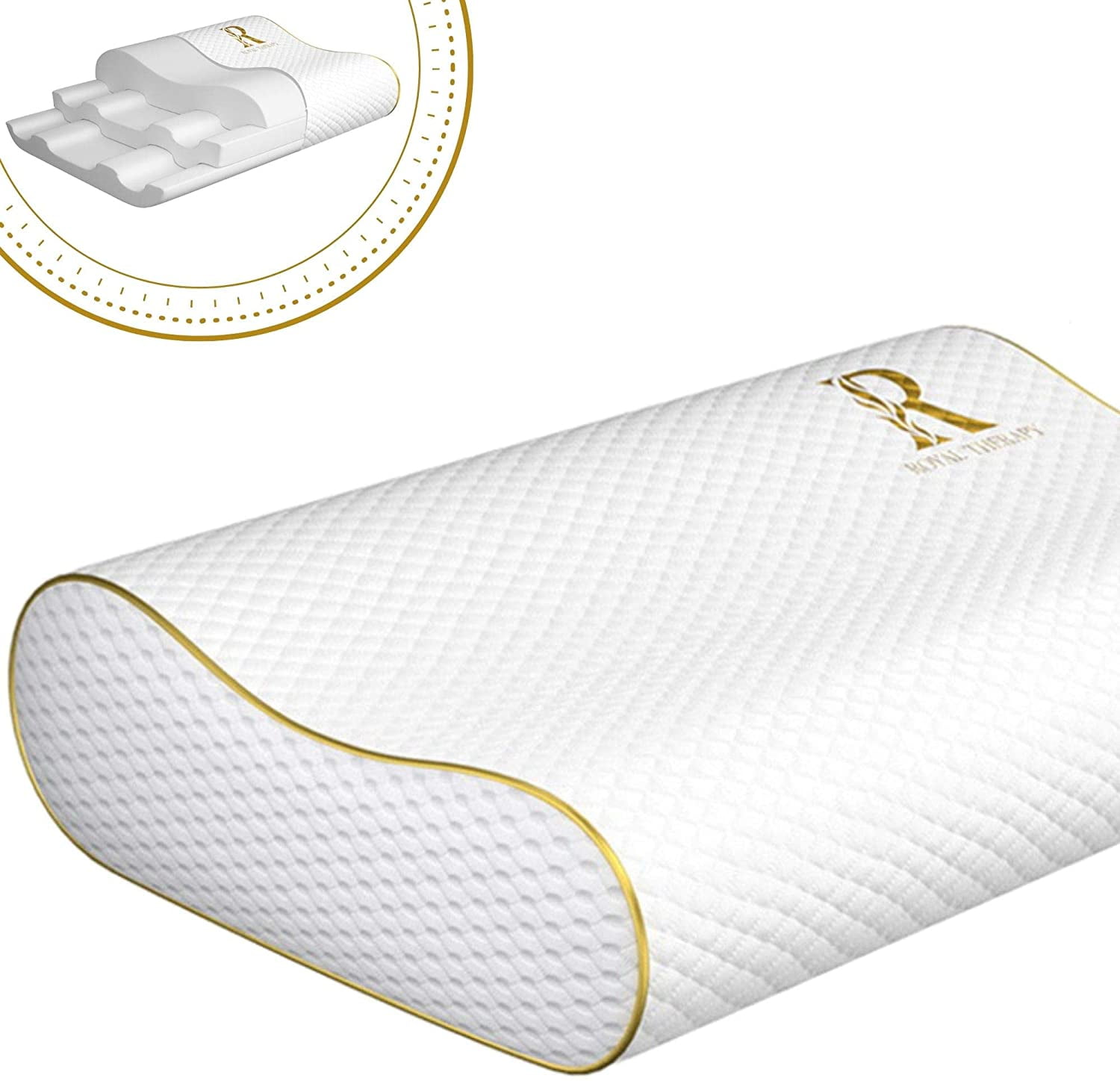 Royal Therapy King Memory Foam Pillow, Bed Pillow for Neck & Shoulder