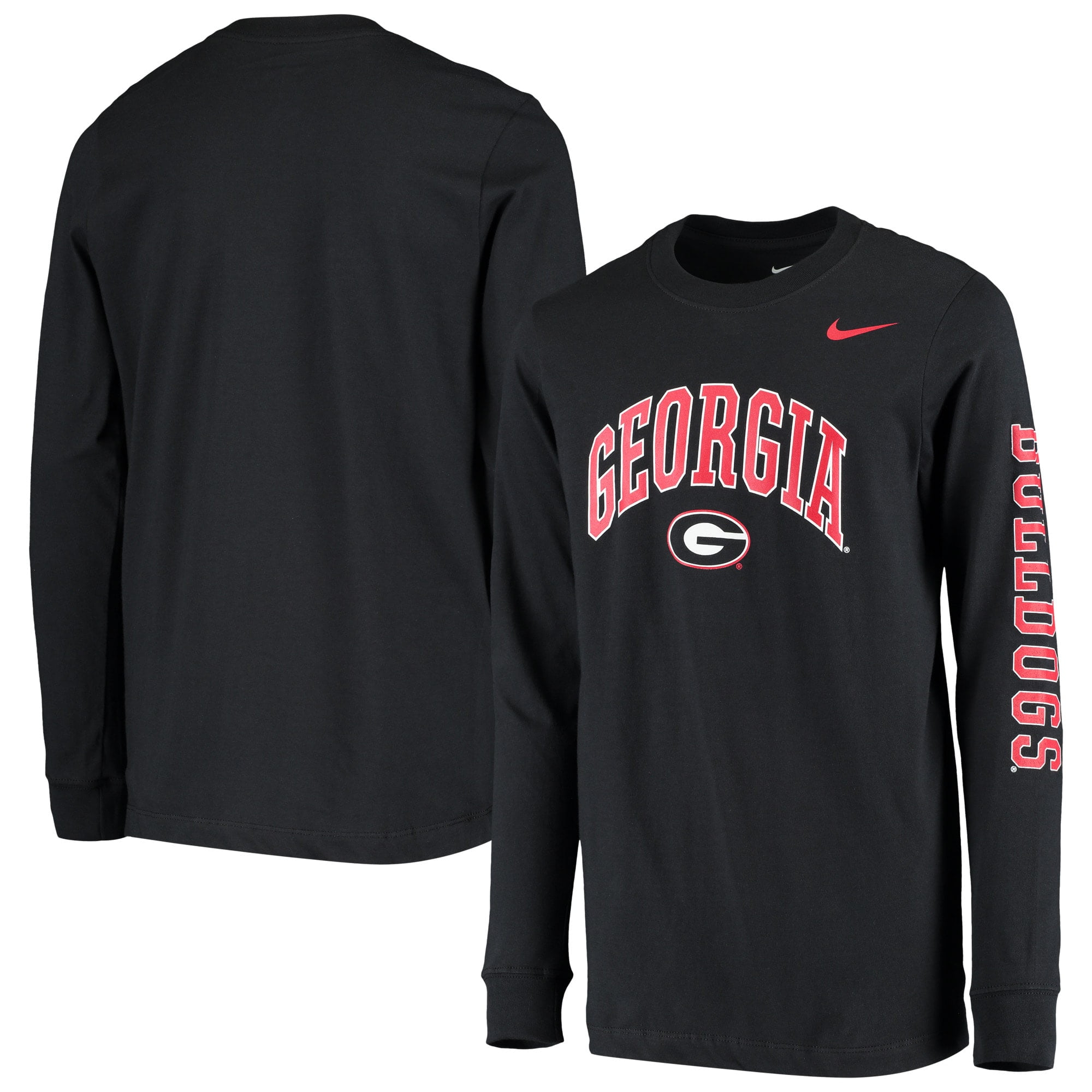 Nike - Georgia Bulldogs Nike Youth Arch & Logo 2-Hit Long Sleeve T-Shirt - Black - Walmart.com 