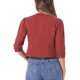 thumbnail image 3 of CHAQUETA DE JEAN CORTA SIN CUELLO PARA MUJERES CON MANGAS 3/4 EN COLOR MARRÓN ROJIZO TALLA L, 3 of 5