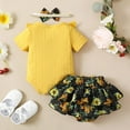 thumbnail image 3 of Newborn Infant Baby Girl Clothes Romper Shorts Set Floral Summer Outfits Cute Baby Clothes Girl, 3 of 8