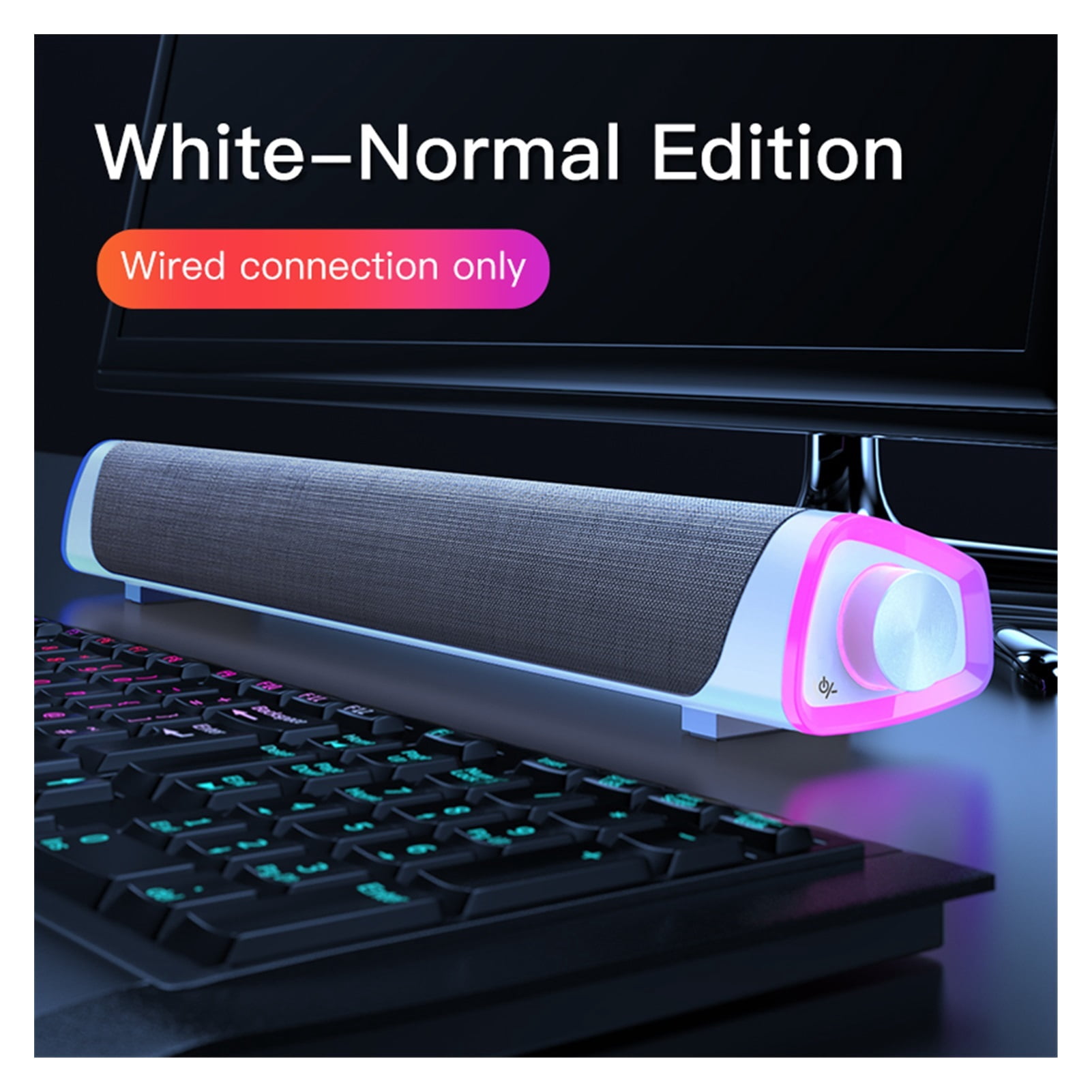 3D Surround Soundbar Bluetooth 5.0 Speaker Wired Computer Speakers Stereo Subwoofer Sound Bar For Laptop PC Theater TV 3.5mm ,Quality Sound