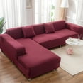 thumbnail image 3 of CHOK 2024 Sofa Slipcover L Shape Gray Sofa Cover Sectional Couch Cover Spandex Non Slip with Elastic Bottom Furniture Protector Cover for for Home Decor 2+3seater, 3 of 10