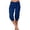a-Blue29963, variant on Womens Solid Color High Waisted Capri Pants Drawstring Waist Button Soft Knit Casual Sporty Trousers For Summer Daily Wear Blue S