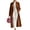 Light Brown, variant on Women Velvet Coat, Lapel Collar Open‑Front Design, Over‑Knee Maxi Velvet Outer Jacket, Soft Velvet Material, Loose Elegant Silhouette for Fall Winter Styling Pink M