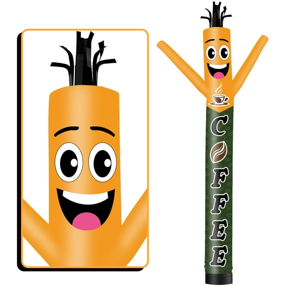 Coffee Inflatable Tube Man Wacky Wavy Dancing Guy for Outdoor Decoration Advertising Business Promotion (Blower Not Included)