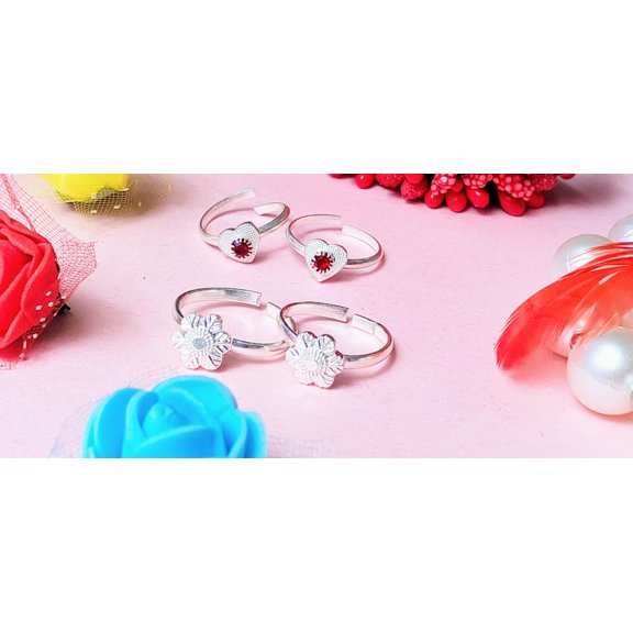 Kamada Creations Ethnic Silver Toe ring Pair Combination