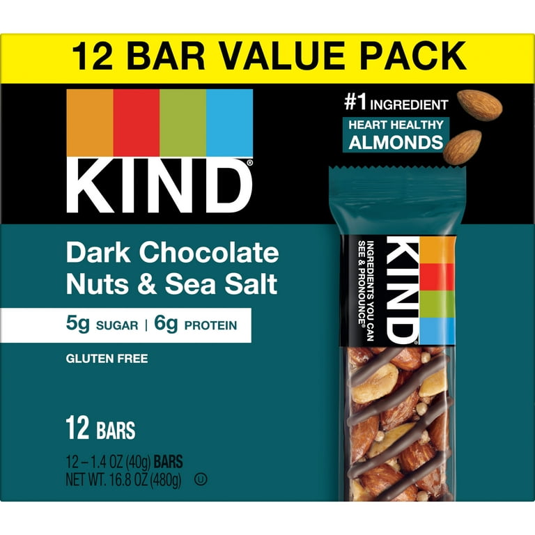 Dark Chocolate Nuts & Sea Salt Bars, Mixed Nut Bars