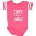 thumbnail image 3 of Inktastic Raised in a Barn in White Boys or Girls Baby Bodysuit, 3 of 5