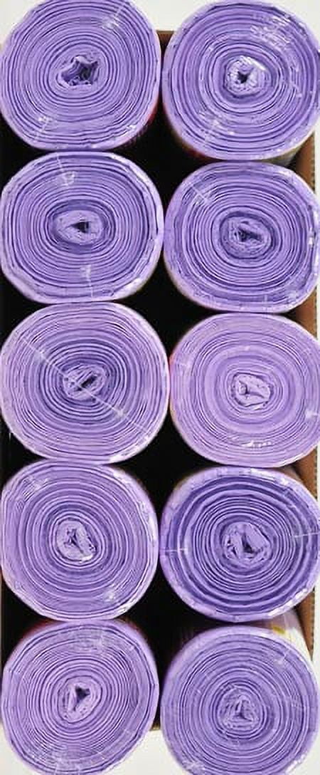 Hero Lavender Stripes Flap Tie Garbage Bags, 4 Gallon, 48 Ct