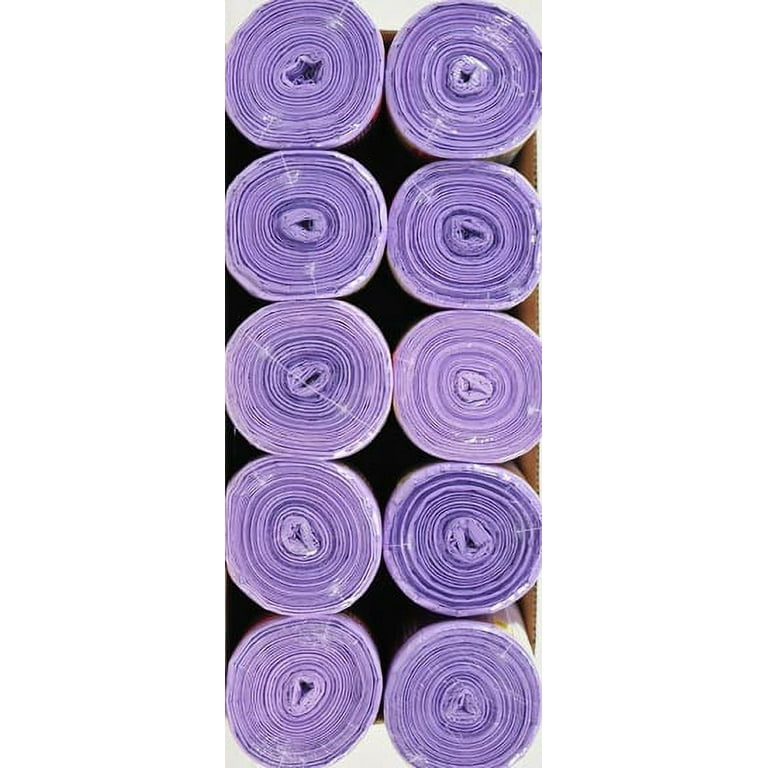 Hero Lavender Stripes Flap Tie Garbage Bags, 4 Gallon, 48 Ct 