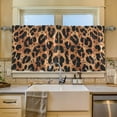 thumbnail image 2 of Yayeee Kitchen Curtains Tier Set of 2 Light Filtering 57"x36" Over Sink Window Panels, Leopard Pattern, 2 of 7