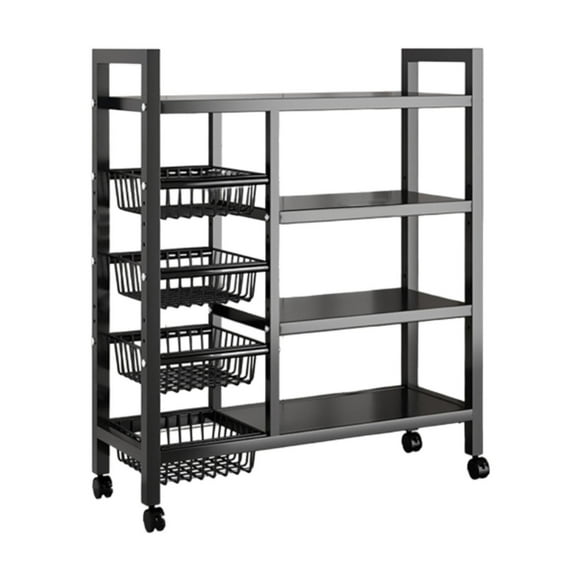 Rongfmy Storage Shelves with Wheels 4 Tier Metal Shelf Rack for Office Closet Garage 90cmx135cm