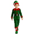 thumbnail image 2 of Grblisyd Kids Christmas Set Santa Claus Helper Elf Costume Outfits Long Sleeve Dress Hat Stockings, 2 of 6