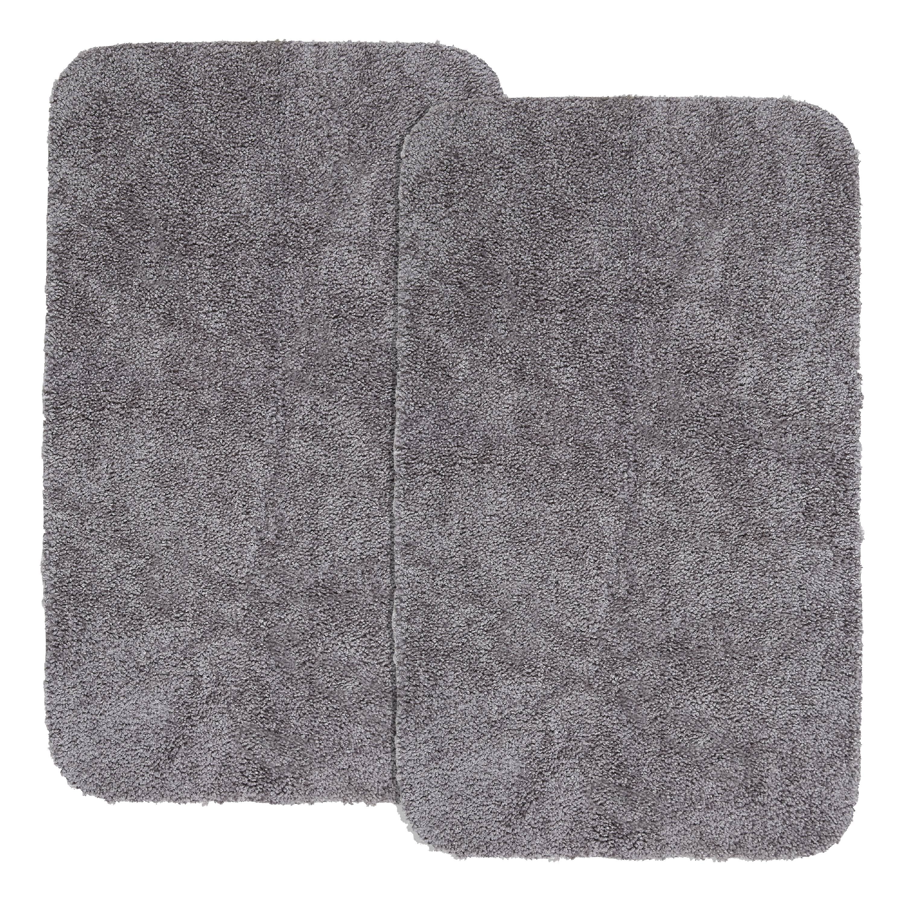 Mainstays Basic 2 Piece Bath Rug Set, 19.5" x 32" & 23" x 38", Light