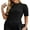 01-Black, variant on PINKSIR Women's Mock Turtleneck Half Sleeve Business Casual Loose Fit Tunic Top Black M
