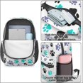 thumbnail image 4 of Dog Paw Print White Pattern 17" School Backpacks for Teens,Waterproof Oxford Fabric,S-Shape Padded Straps for School,Travel,Hiking,Camping, 4 of 6