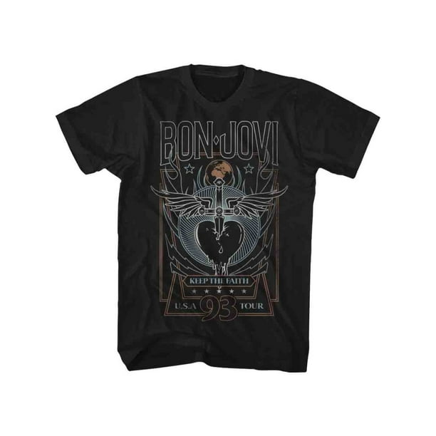 Bon Jovi 93 Tour Black Adult T-Shirt Tee - Walmart.ca