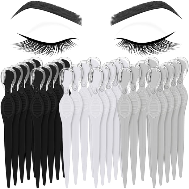 Mudder 28 piezas de afeitadora de cejas, afeitadora, afeitadora, herramienta exfoliante multiusos, depilación facial para mujeres, regalo de San Valentín (negro, blanco, gris)